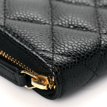 Chanel Caviar Quilted Zip Coin Purse Black 9 of 11
