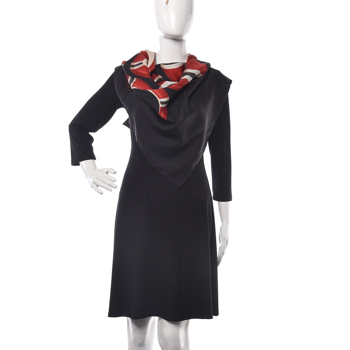 Silk Kingsnake Square Scarf Black