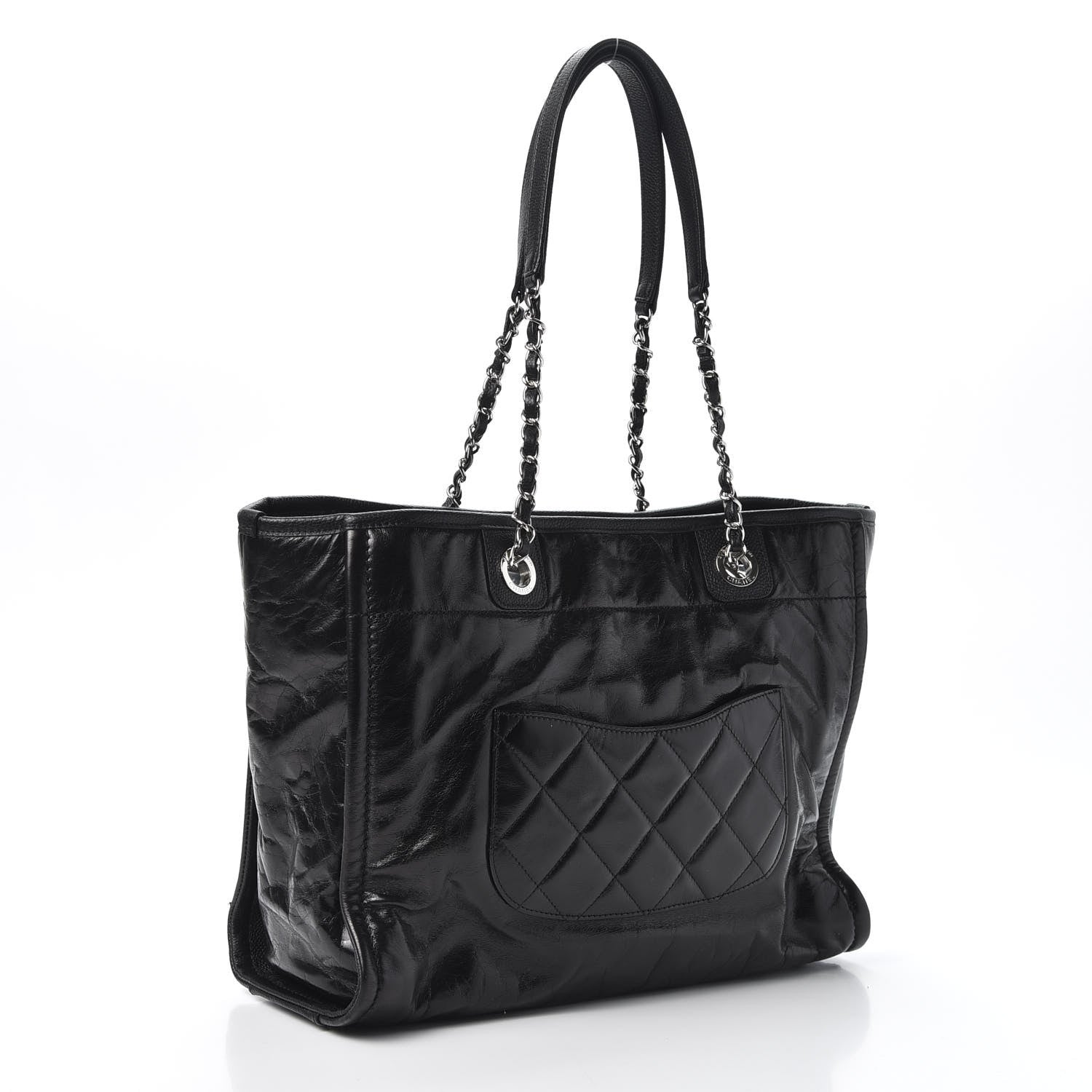 Chanel Glazed Calfskin Small Deauville Tote Black 2 of 9