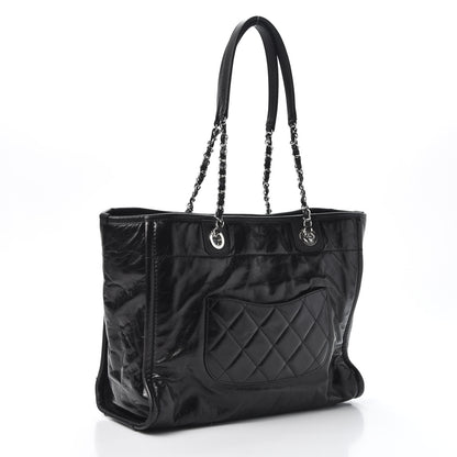 Chanel Glazed Calfskin Small Deauville Tote Black 2 of 9
