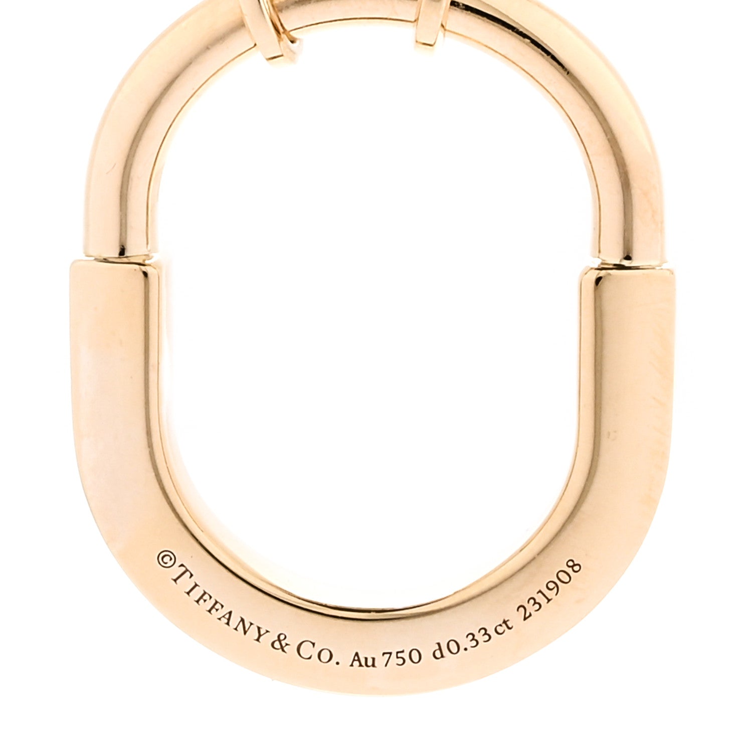 Tiffany 18K Yellow Gold Diamond Medium Lock Pendant Necklace 5 of 6