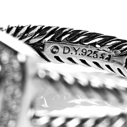 David Yurman Sterling Silver Diamond White Topaz 7mm Petite Albion Ring 54 7 5 of 5