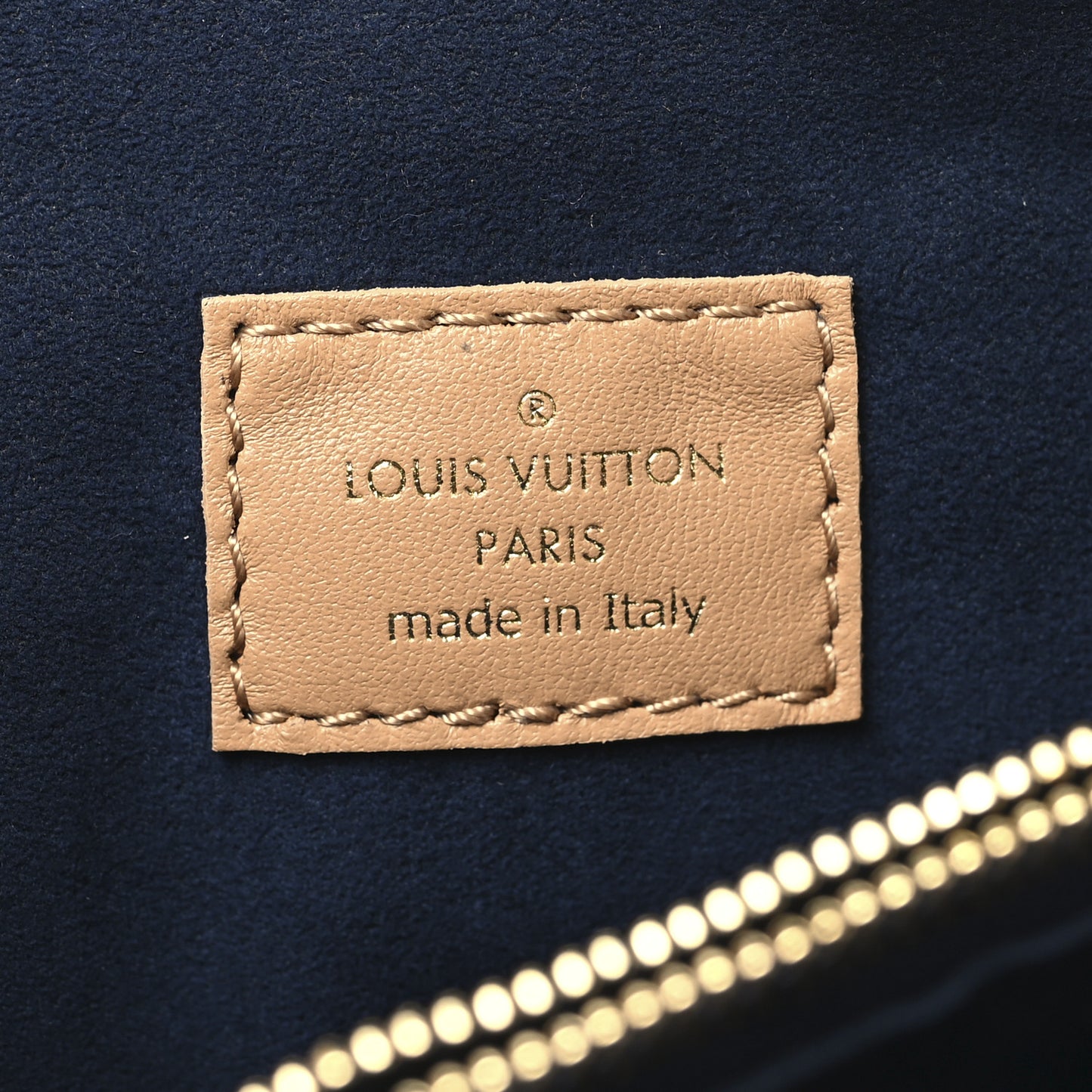 Lambskin Embossed Monogram Coussin PM Camel
