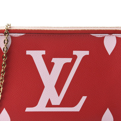 Louis Vuitton Monogram Giant Double Zip Pochette Rouge 10 of 11