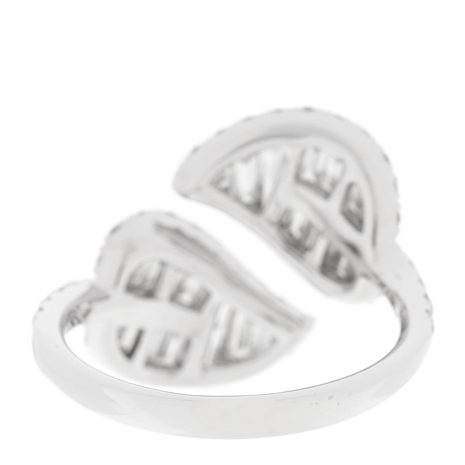 Anita Ko 18K White Gold Diamond Medium Palm Leaf Ring 54 6.75 3 of 4