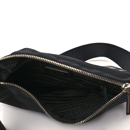 Prada Tessuto Nylon Calfskin Flat Messenger Bag Black 4 of 9