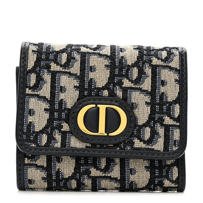 Christian Dior Oblique 30 Montaigne Lotus Wallet Blue 1 of 7