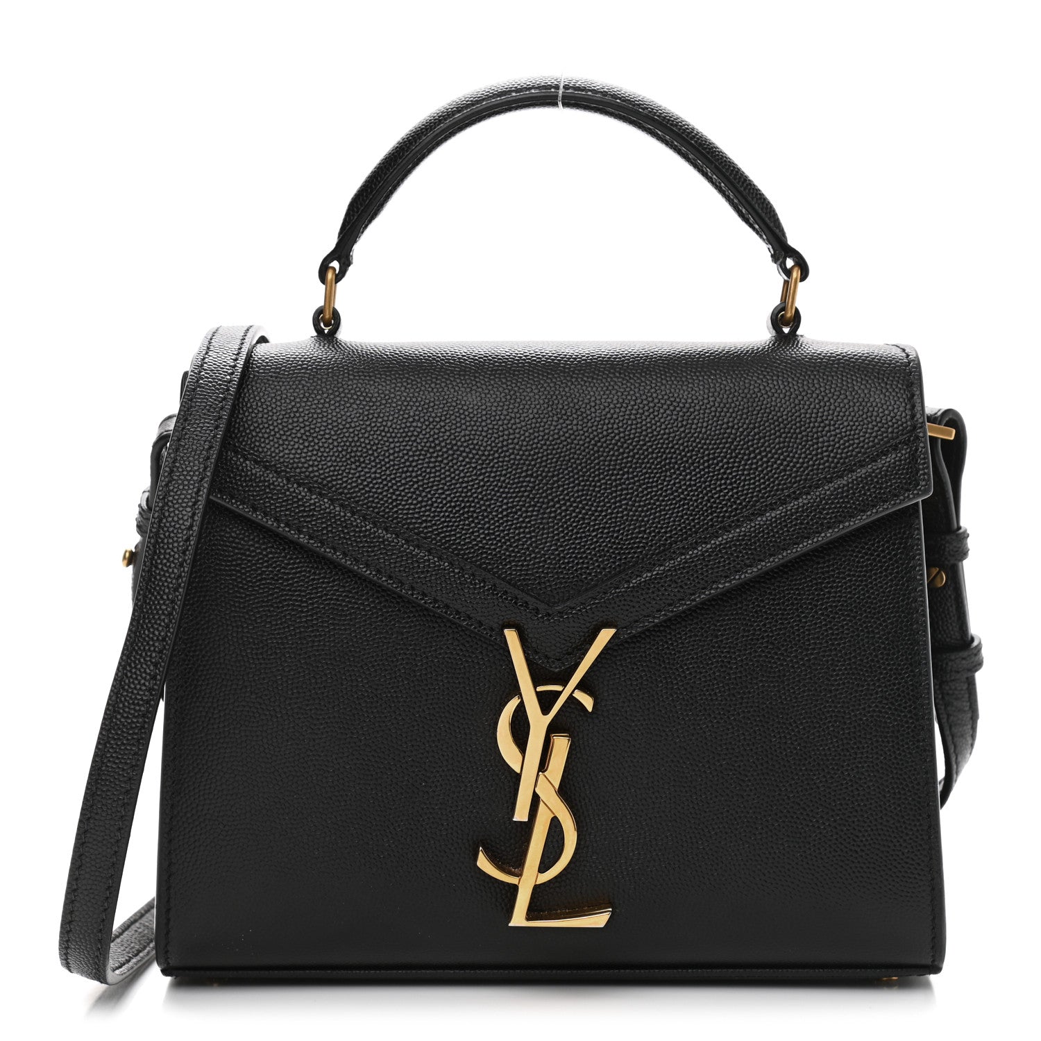 Saint Laurent Grain de Poudre Mini Classic Monogram Cassandra Top Handle Black 1 of 12