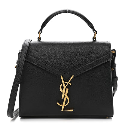 Saint Laurent Grain de Poudre Mini Classic Monogram Cassandra Top Handle Black 1 of 12