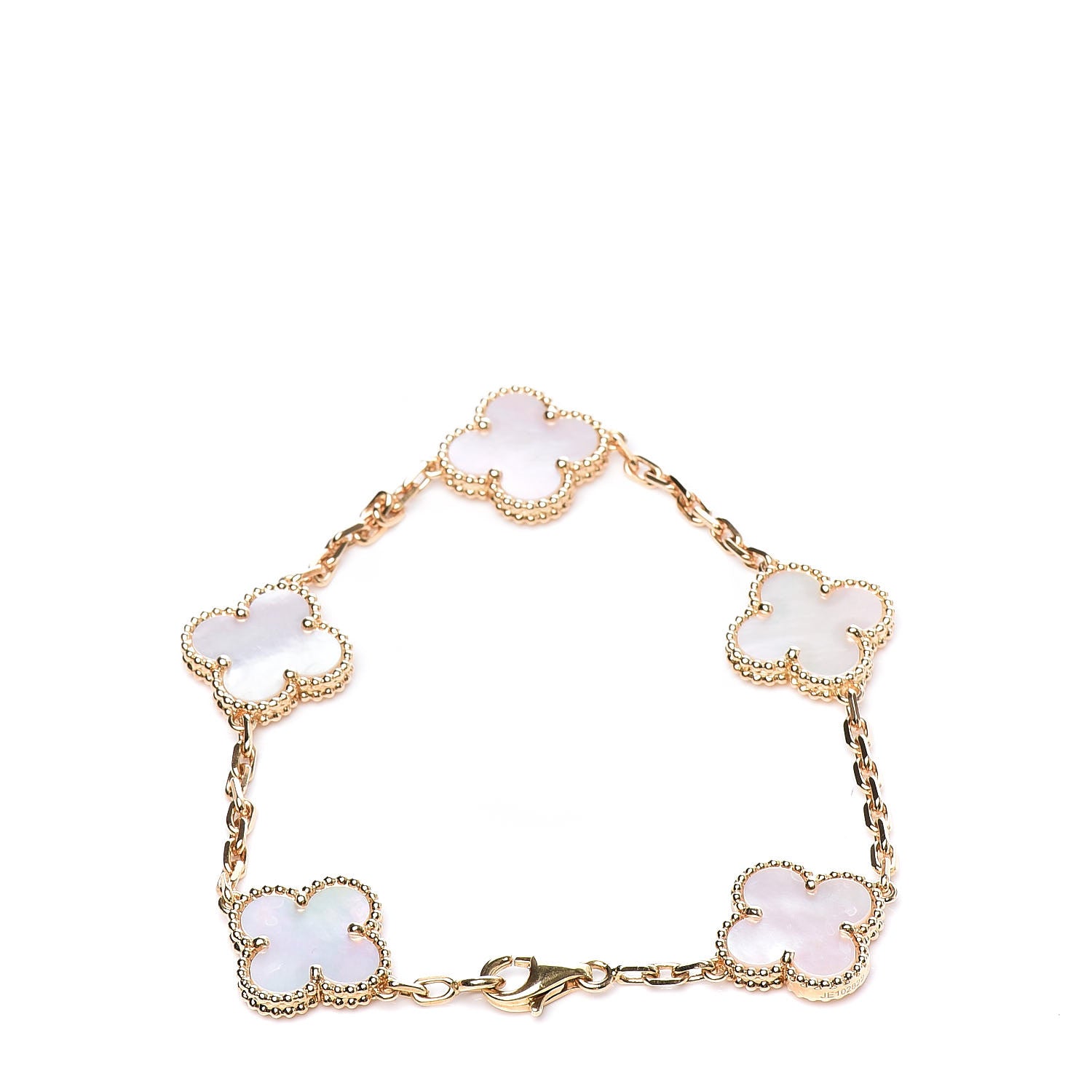 Van Cleef & Arpels 18K Yellow Gold Mother of Pearl 5 Motifs Vintage Alhambra Bracelet 3 of 7