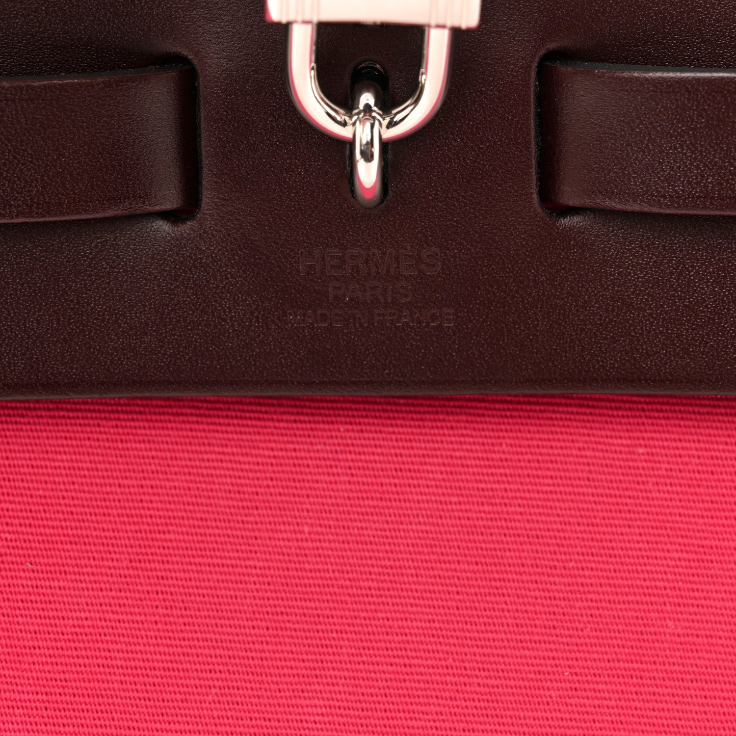 Hermes Vache Hunter Toile Herbag Zip 31 PM Rouge Venetian Rouge Sellier 7 of 13