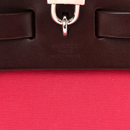 Hermes Vache Hunter Toile Herbag Zip 31 PM Rouge Venetian Rouge Sellier 7 of 13