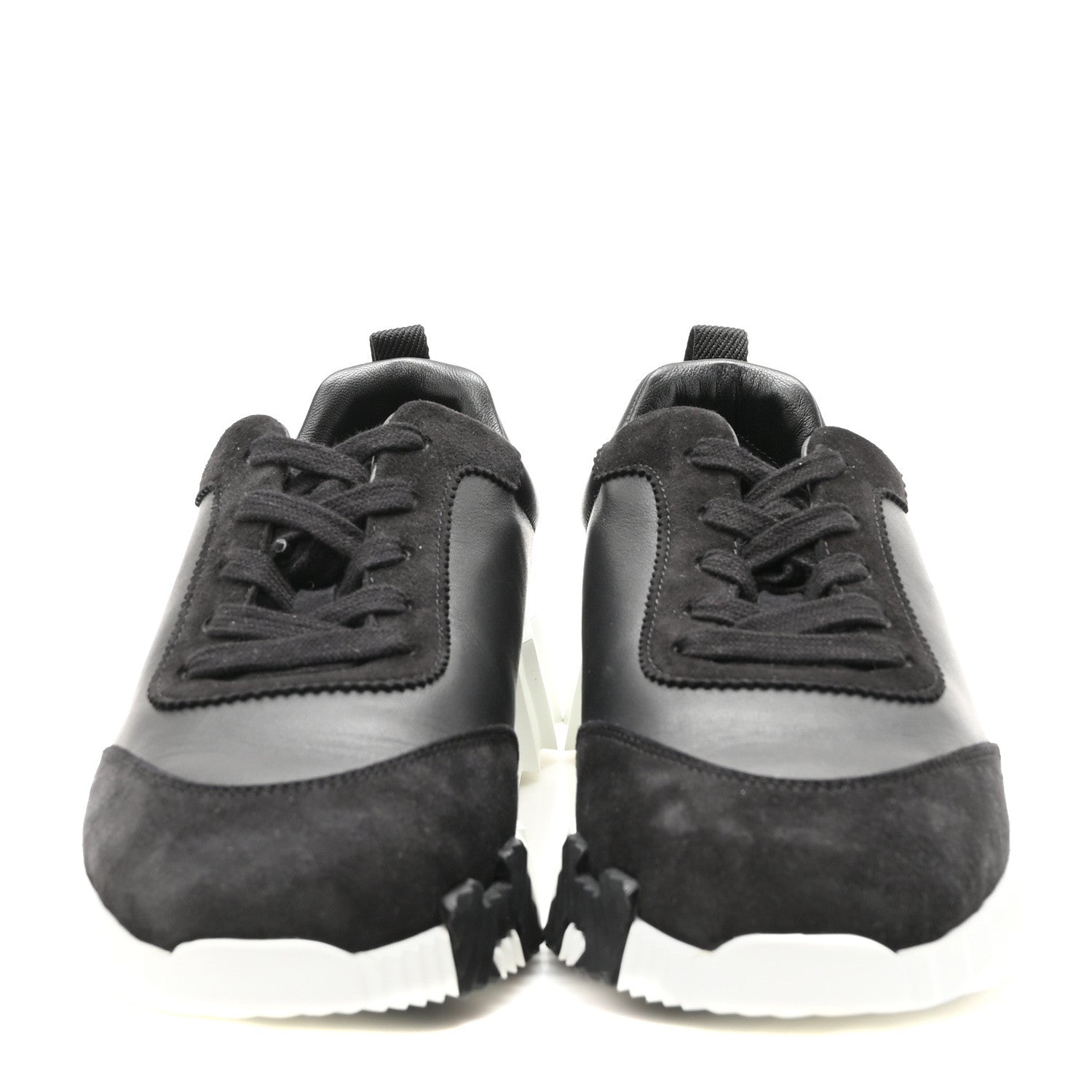 Hermes Goatskin Suede Goatskin Bouncing Sneakers 39.5 Black 3 of 8