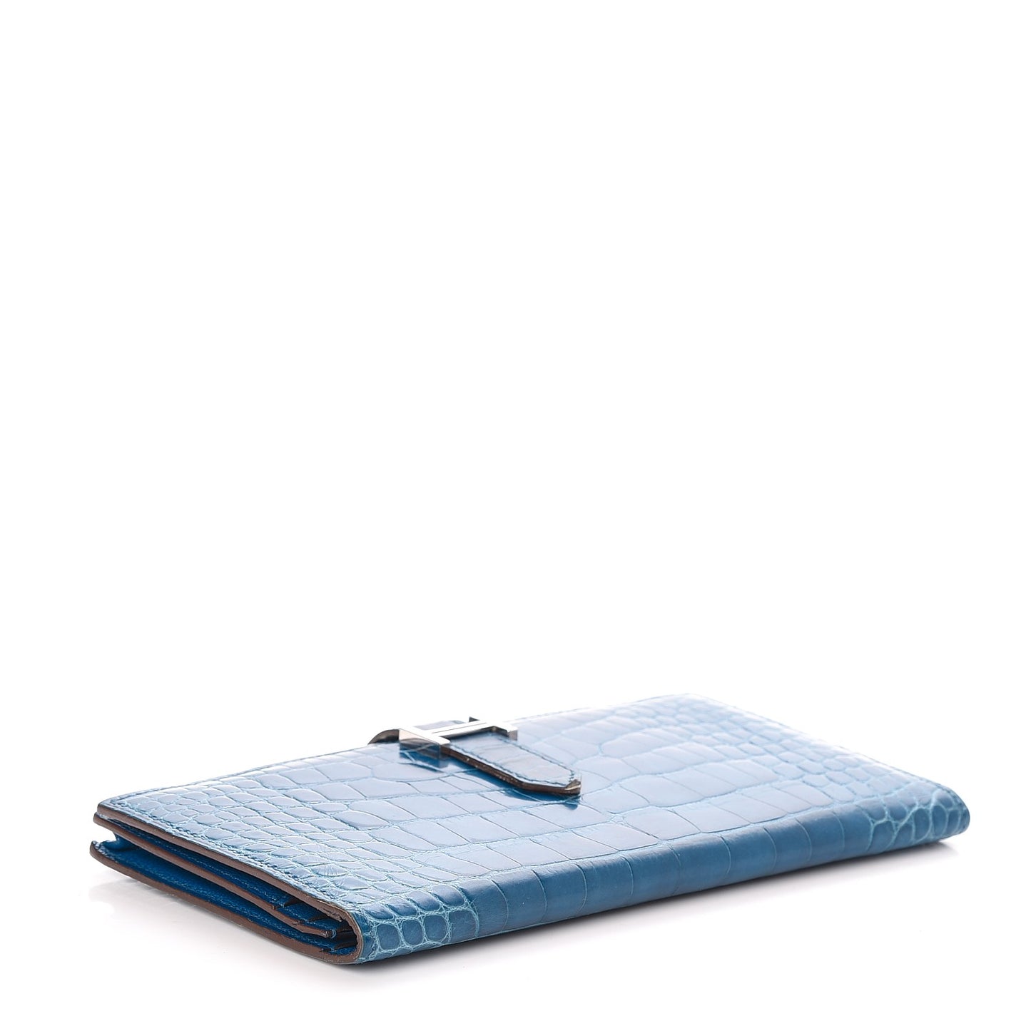 Shiny Alligator Bearn Wallet Bleu Hydra