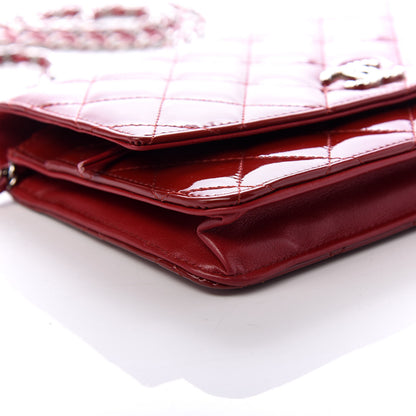 Chanel Patent Quilted Brilliant Wallet On Chain WOC Red 9 of 11