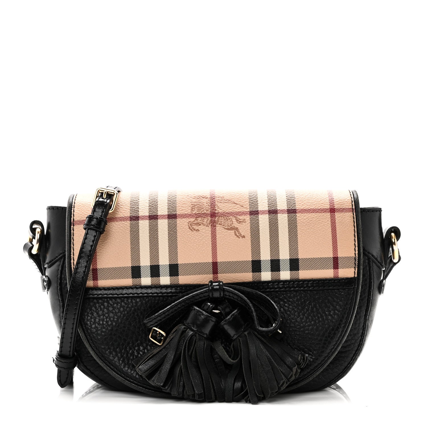 Burberry Haymarket Check Maydown Crossbody Bag Black 1 of 11