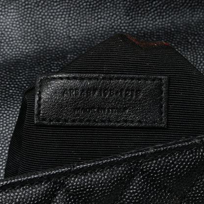 Saint Laurent Grain De Poudre Textured Mixed Matelasse Large Triquilt Monogram Satchel Black 6 of 31