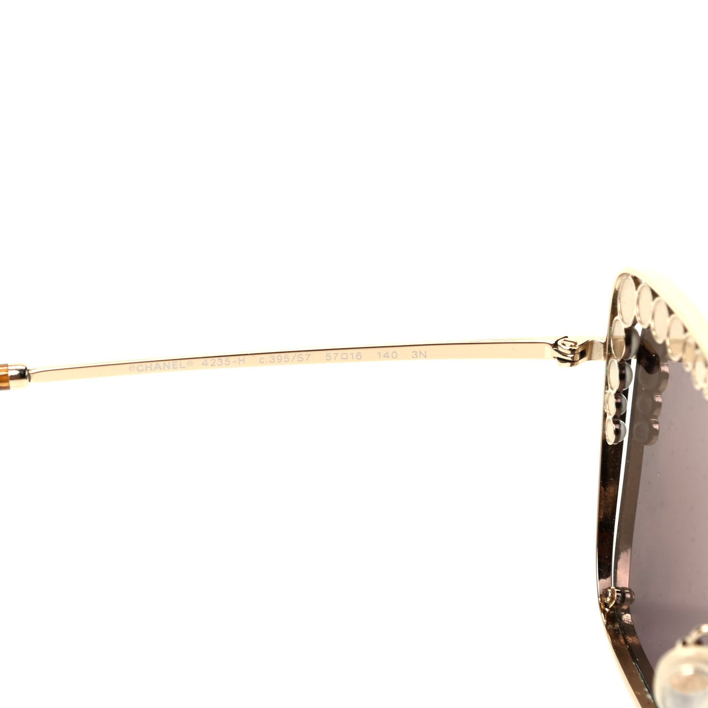 Square Frame Pearl Sunglasses 4235-H Dark Grey