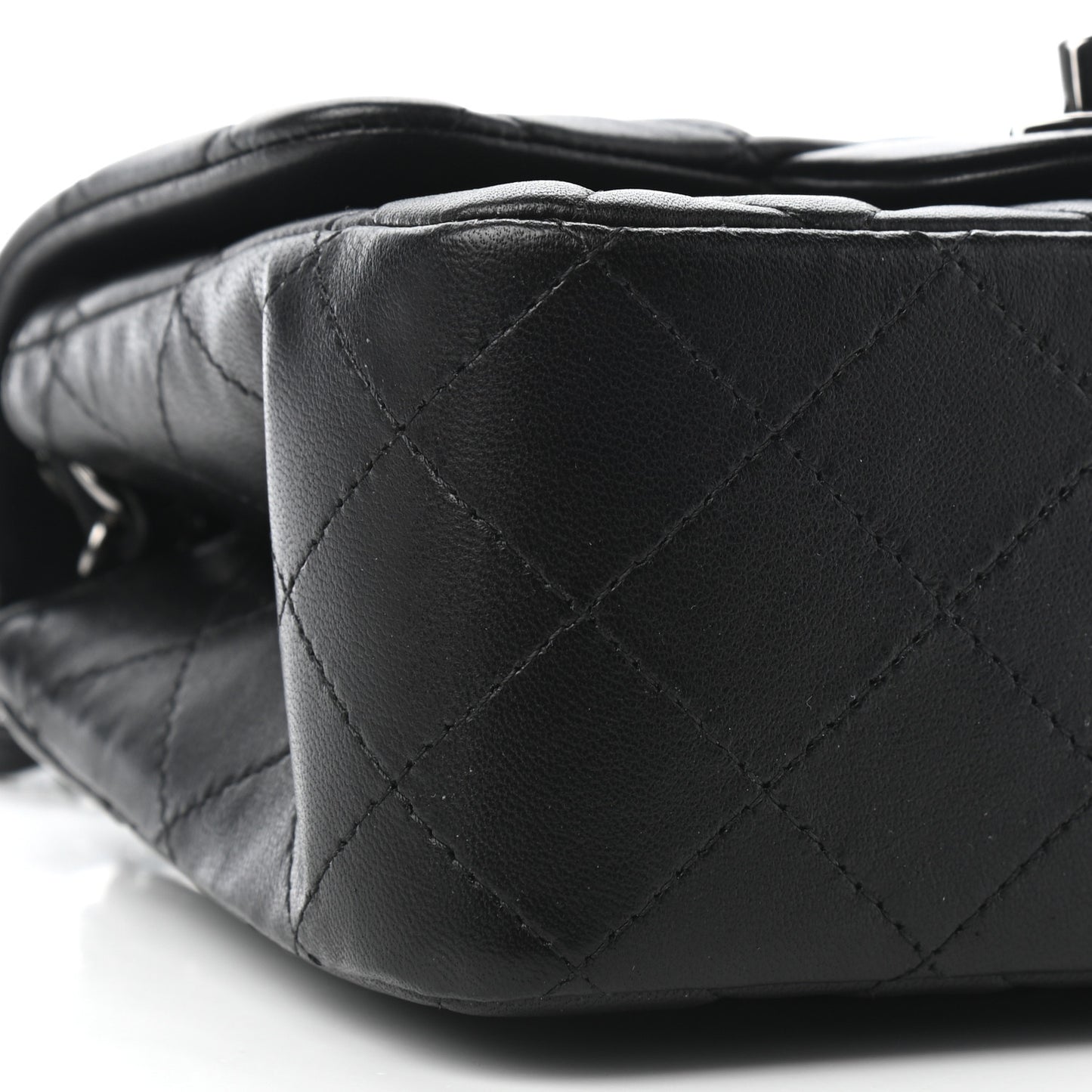 Lambskin Quilted Mini Square Flap Black