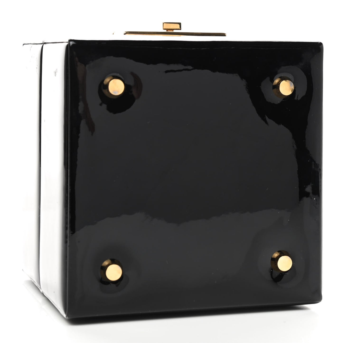 Patent Jerry Cube Box Clutch Black