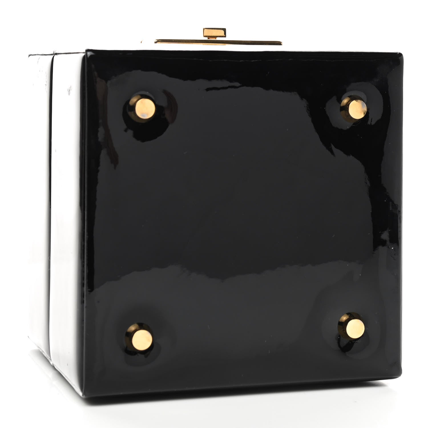 Saint Laurent Patent Jerry Cube Box Clutch Black 4 of 10