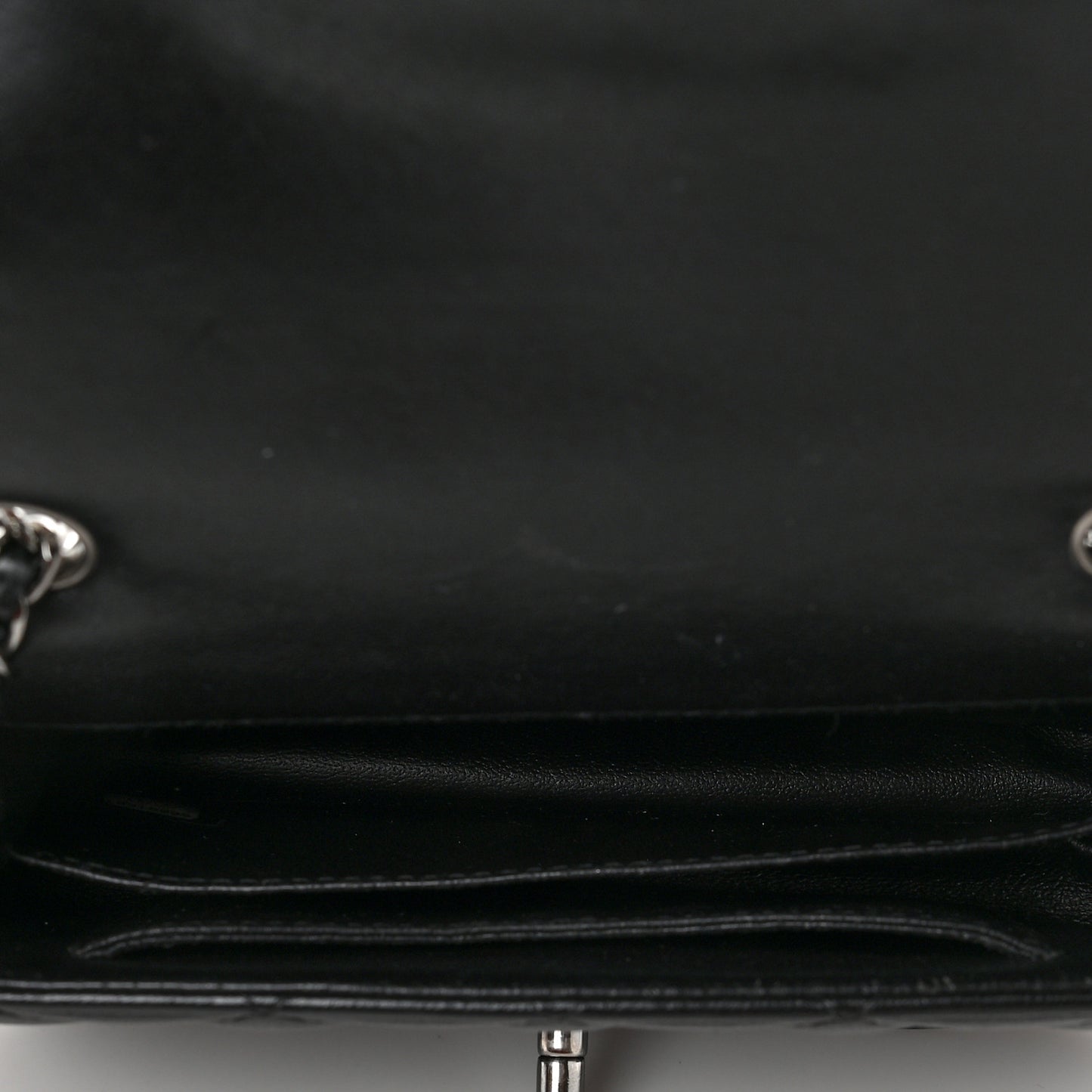 Lambskin Quilted Extra Mini Rectangular Flap Black