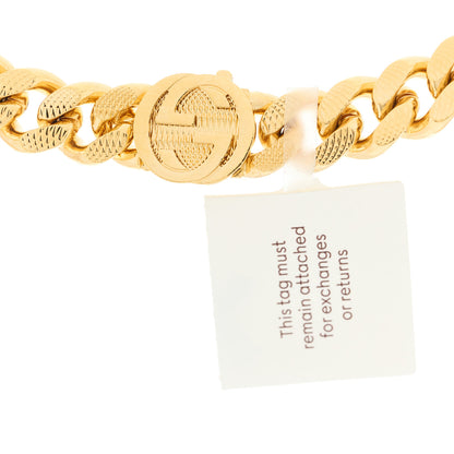 Gucci Interlocking G Script Choker Necklace Gold 5 of 5