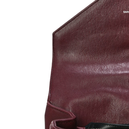 Saint Laurent Sheepskin Matelasse Chevron Medium College Bag Rouge Legion 13 of 15