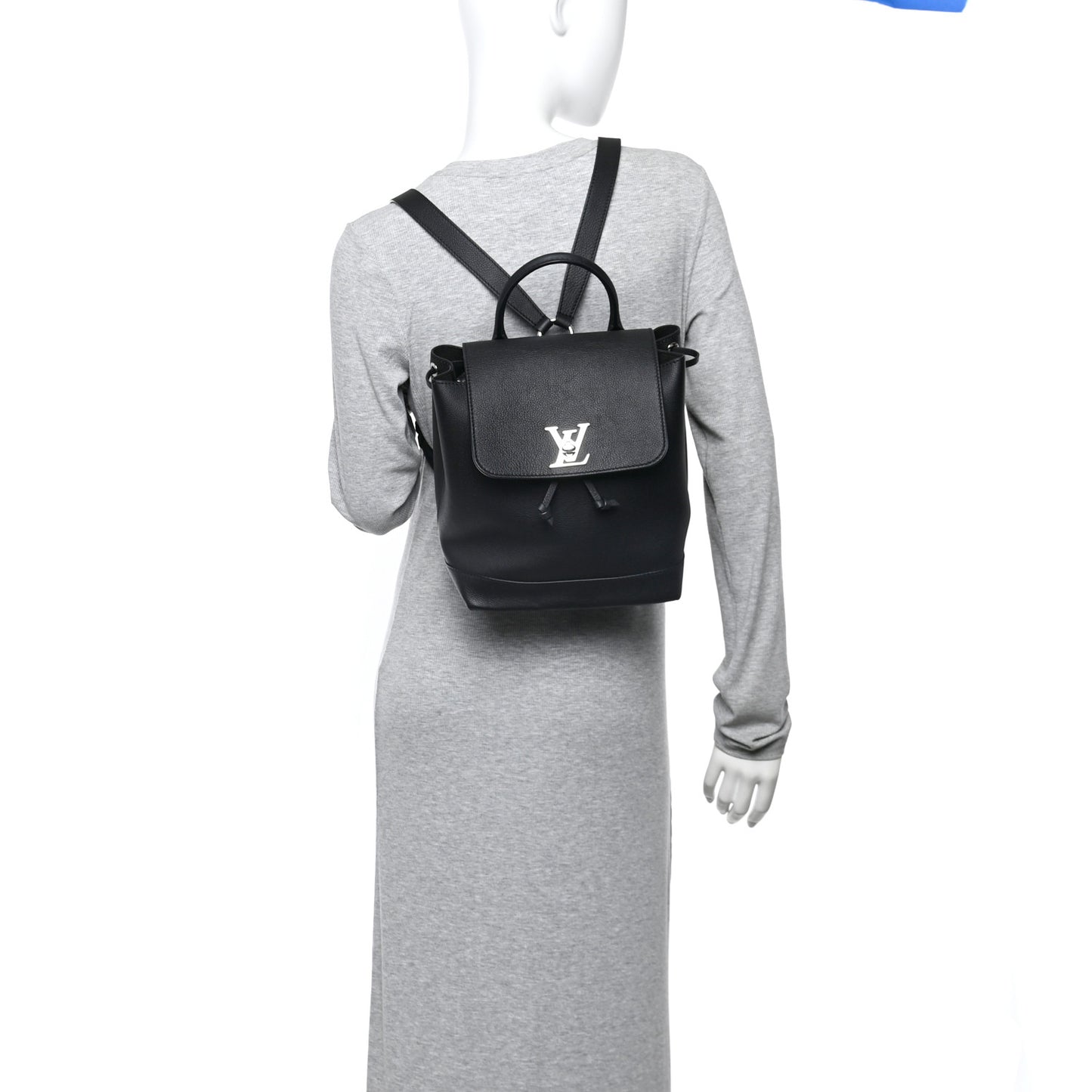 Calfskin Lockme Backpack Black