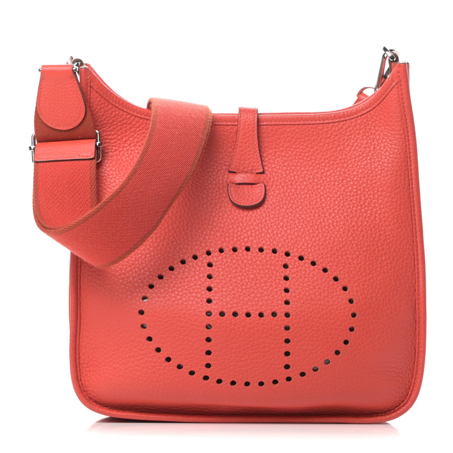 Taurillon Clemence Amazone Evelyne III PM Orange Poppy Rouge Casaque