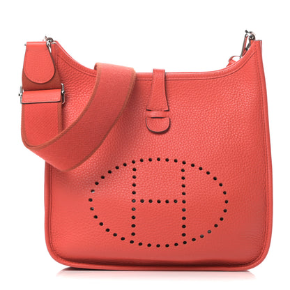 Hermes Taurillon Clemence Amazone Evelyne III PM Orange Poppy Rouge Casaque 1 of 12
