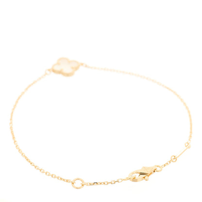 Van Cleef & Arpels 18K Yellow Gold Mother of Pearl Sweet Alhambra Bracelet 3 of 6