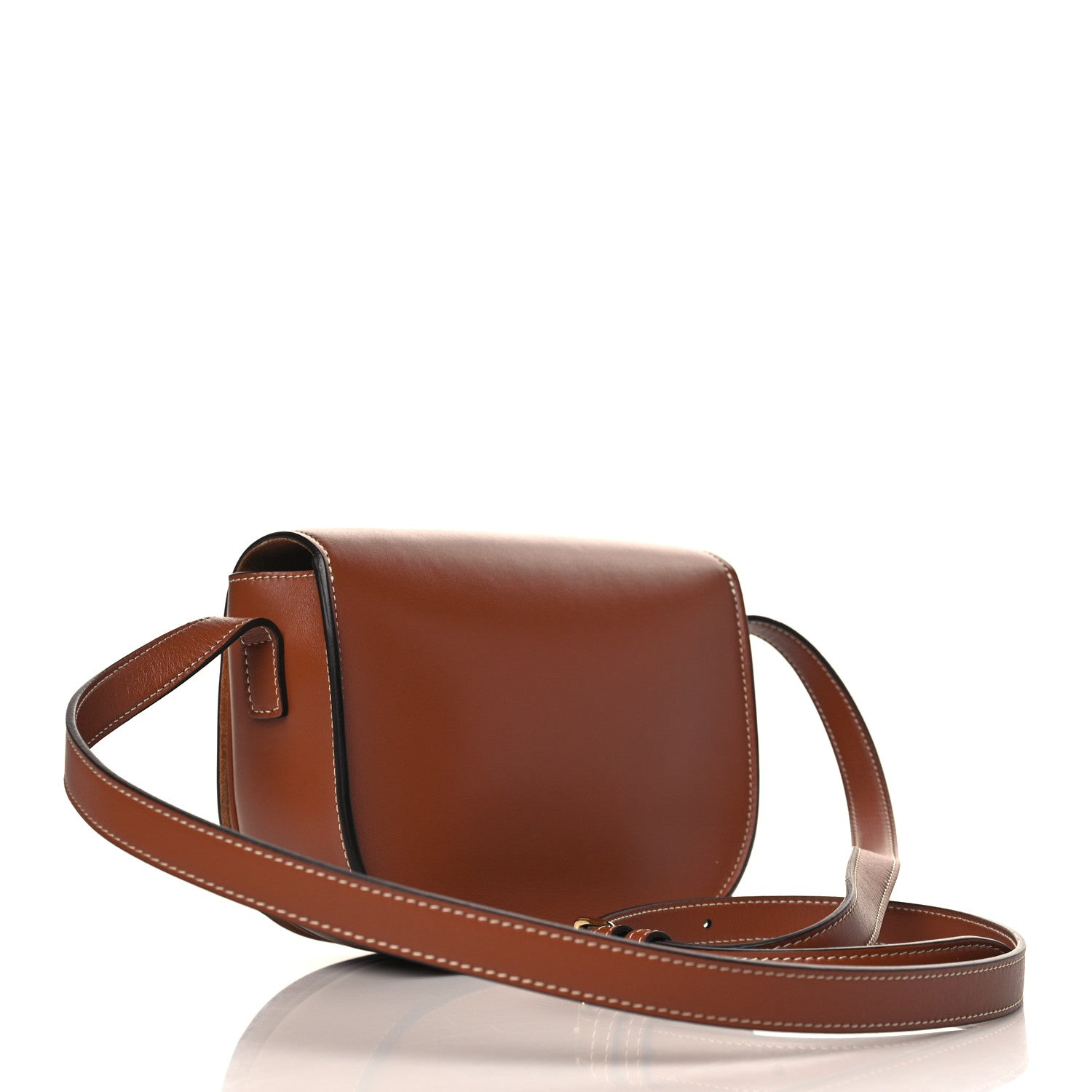 Celine Smooth Calfskin Cuir Triomphe Folco Crossbody Bag Tan 3 of 9