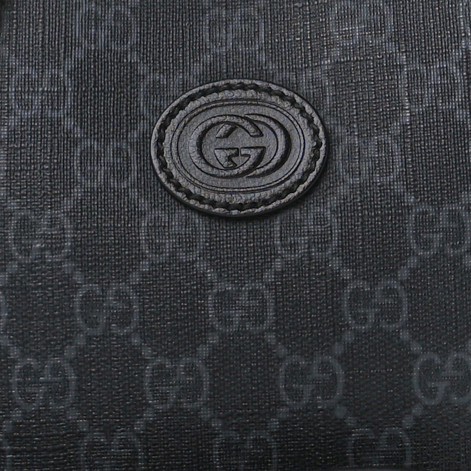 Gucci GG Supreme Monogram Azalea Calfskin Retro Interlocking G Wristlet Shoulder Bag Black 10 of 12