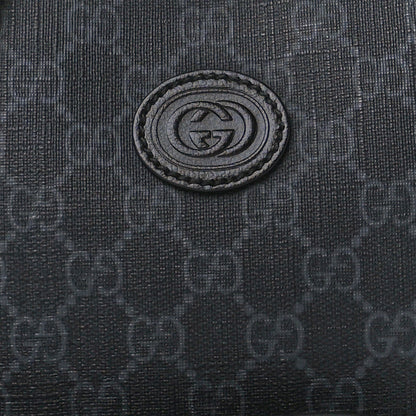 Gucci GG Supreme Monogram Azalea Calfskin Retro Interlocking G Wristlet Shoulder Bag Black 10 of 12