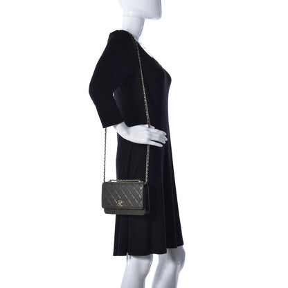 Chanel Lambskin Quilted Trendy CC Wallet On Chain WOC Grey 2 of 9