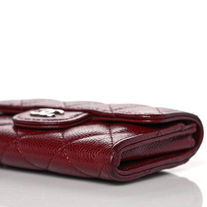 Chanel Caviar Quilted Flap Card Holder Wallet Burgundy 10 of 11