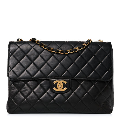 Chanel Lambskin Quilted Jumbo Single Flap Black 1 of 26