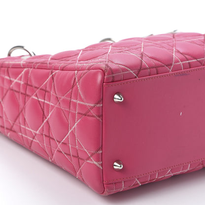 Christian Dior Lambskin Cannage Medium Lady Dior Fuchsia Multi 5 of 11