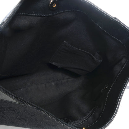 Gucci Denim Monogram Capri Chain Shoulder Bag Black 5 of 7