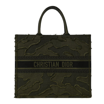 Christian Dior Canvas Embroidered Camouflage Book Tote Green 1 of 11