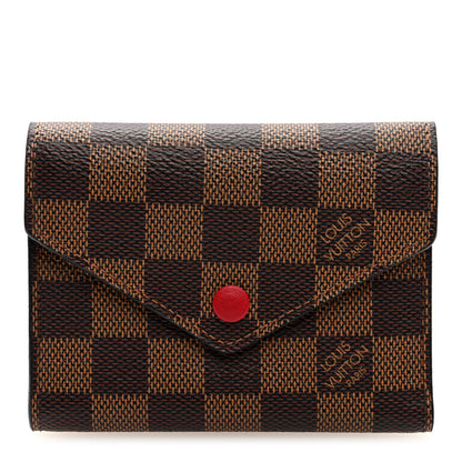 Louis Vuitton Damier Ebene Victorine Wallet Red 1 of 6