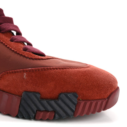 Hermes Parachute Fabric Suede Goatskin Bouncing Sneakers 37.5 Bordeaux 10 of 15