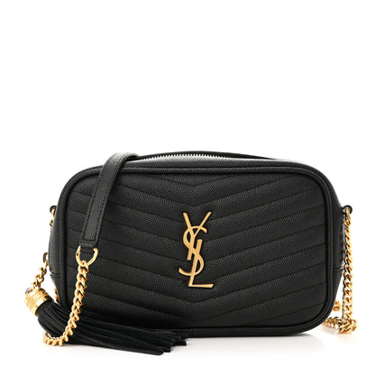 Saint Laurent Grain De Poudre Matelasse Monogram Mini Lou Camera Bag Black 1 of 10