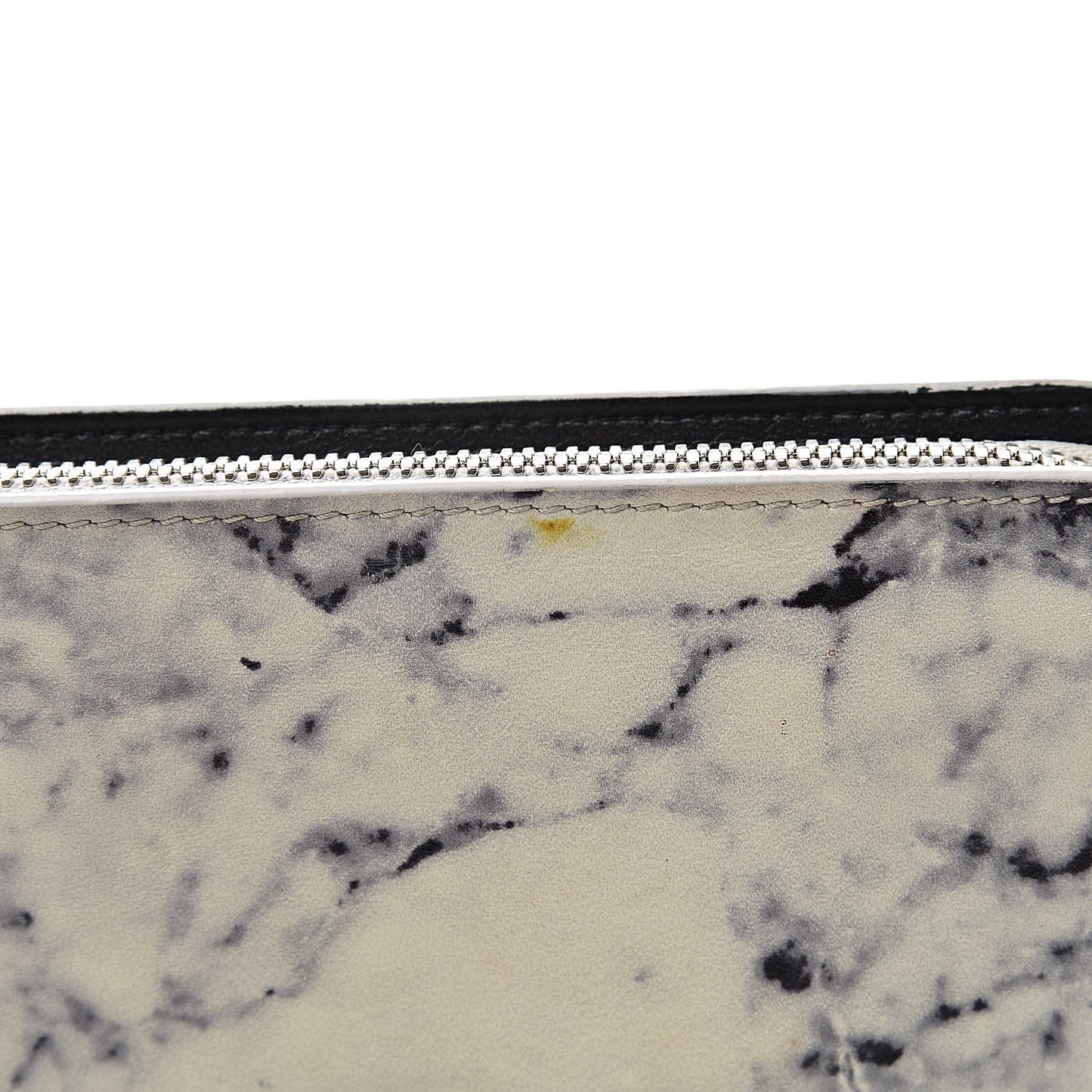 Veau Marbre Zip Around Wallet Blanc Marbre Black