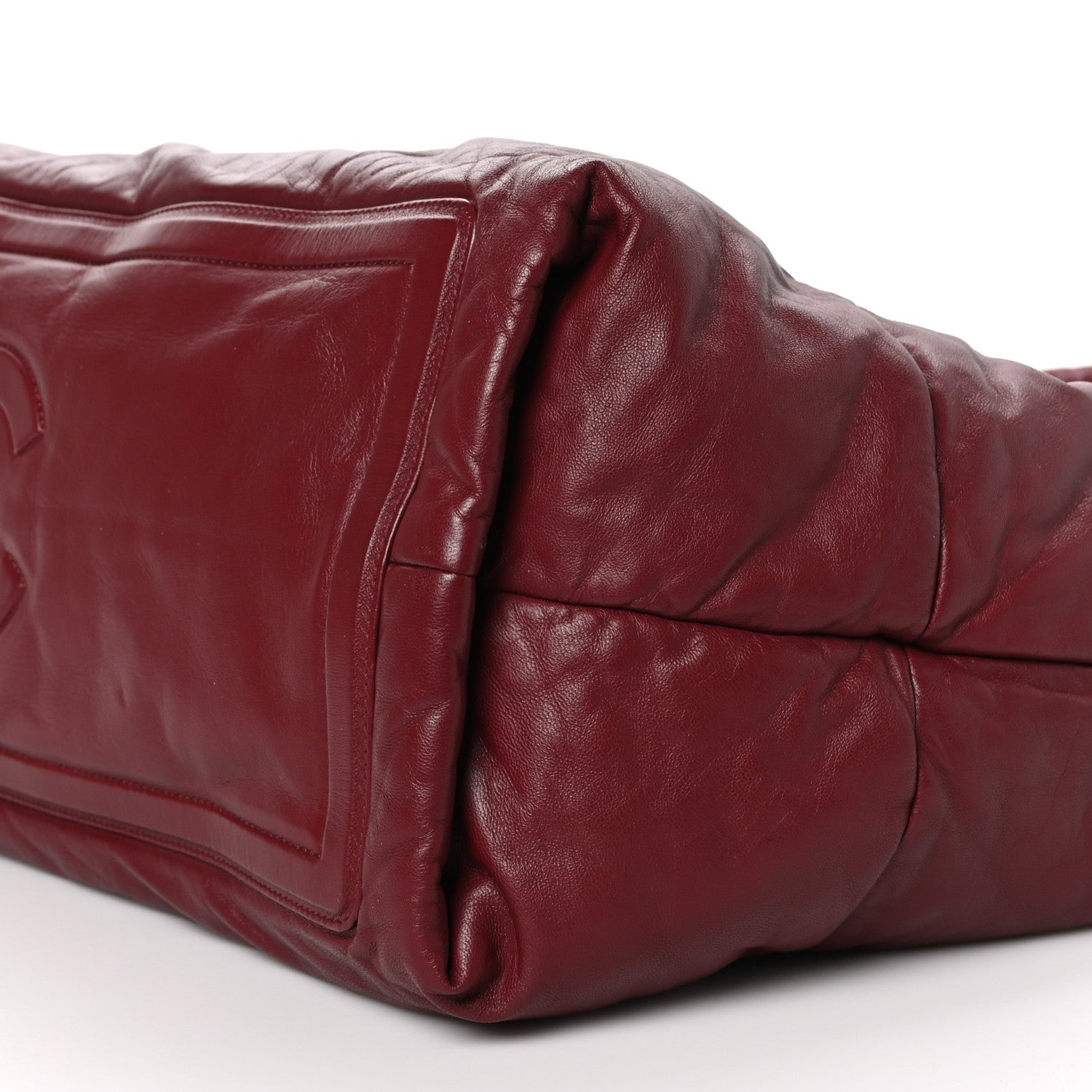 Chanel Lambskin Quilted Extra Large Coco Cocoon Reversible Tote Burgundy Black 10 of 10