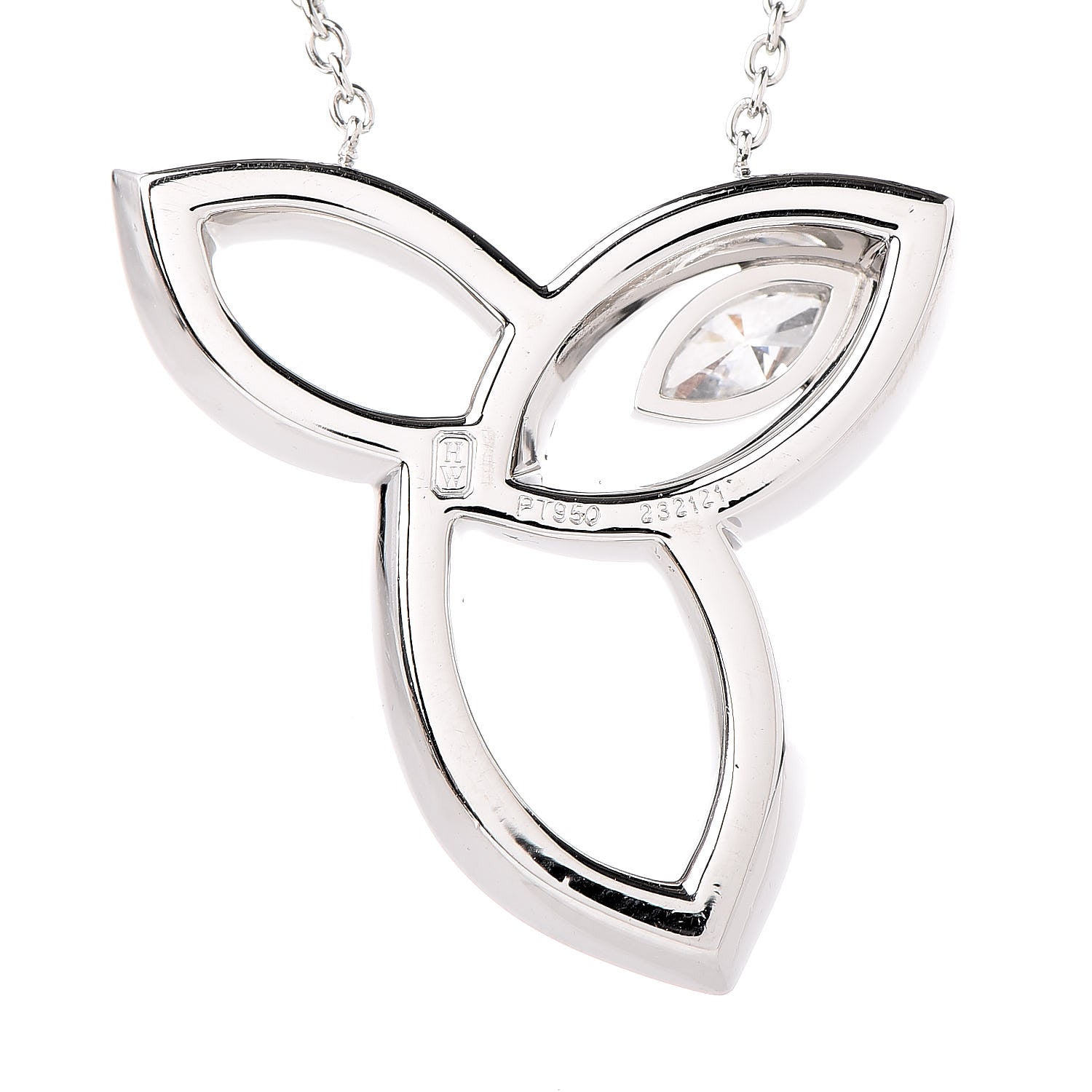 Harry Winston Platinum Diamond Lily Cluster Pendant Necklace 6 of 7