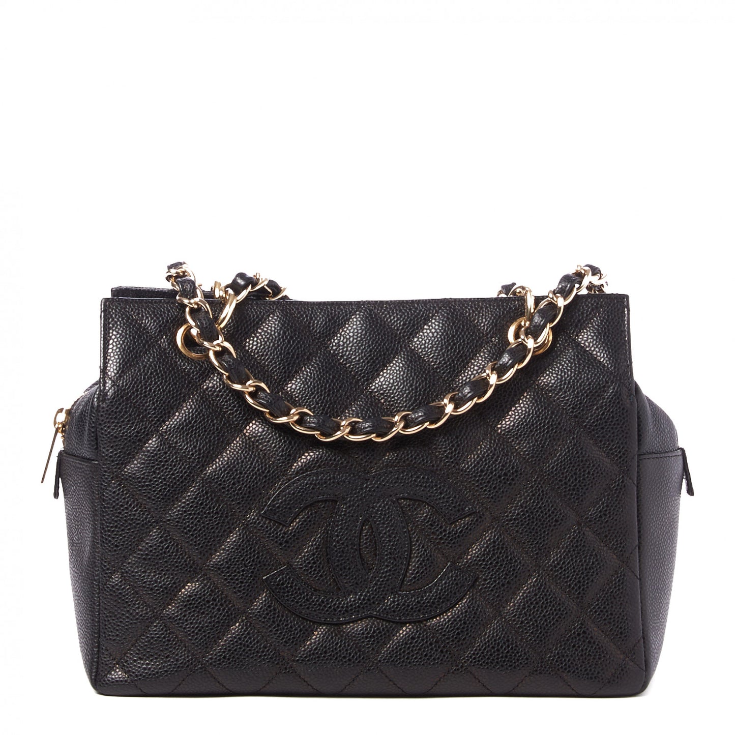 Caviar Quilted Petit Timeless Tote PTT Black