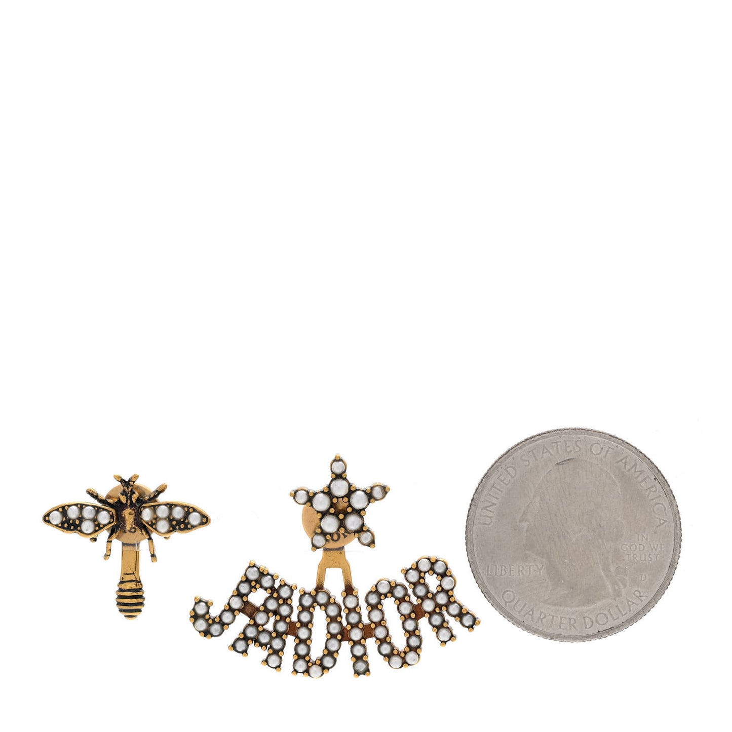 Metal Pearl J'adior Earrings Gold
