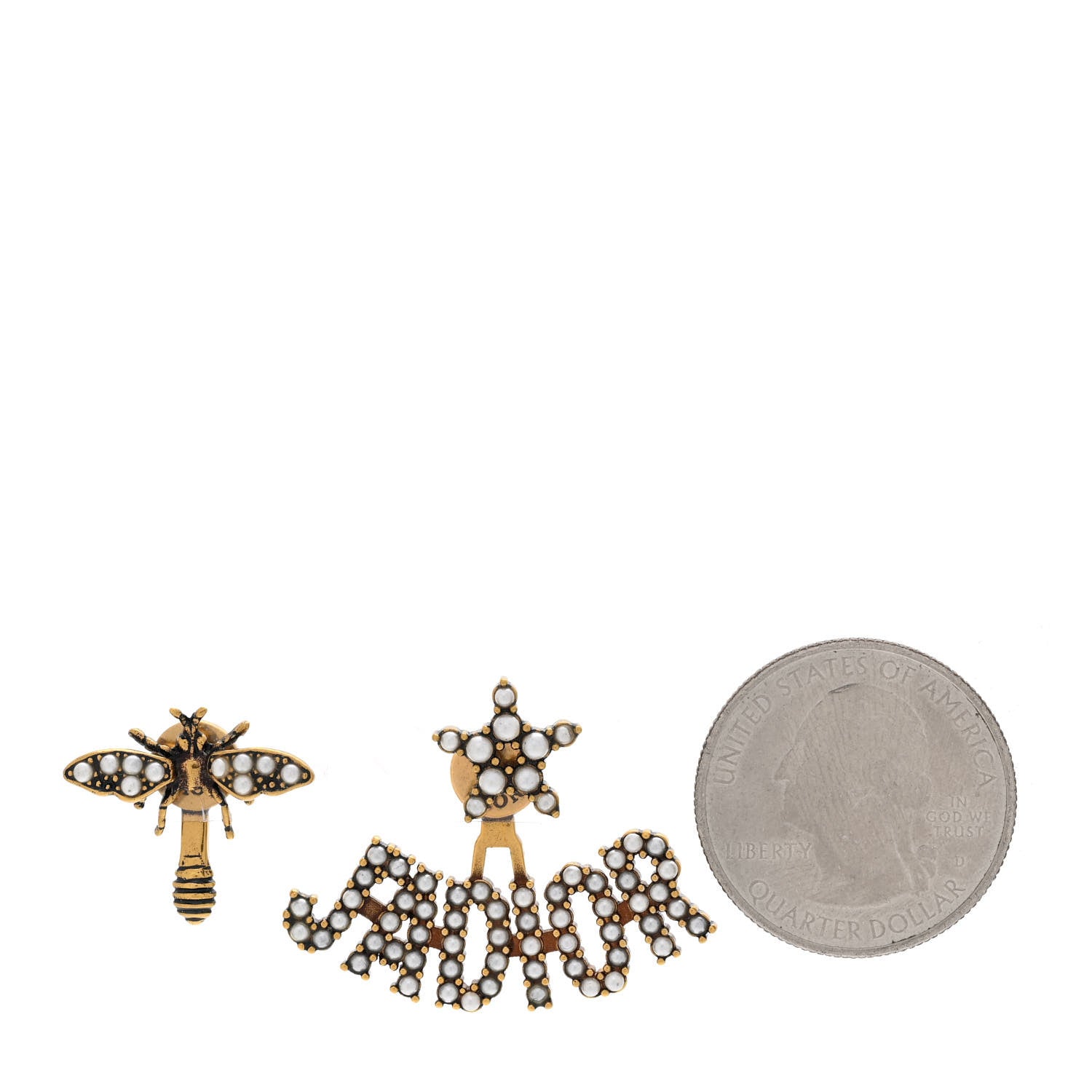 Christian Dior Metal Pearl J'adior Earrings Gold 2 of 4